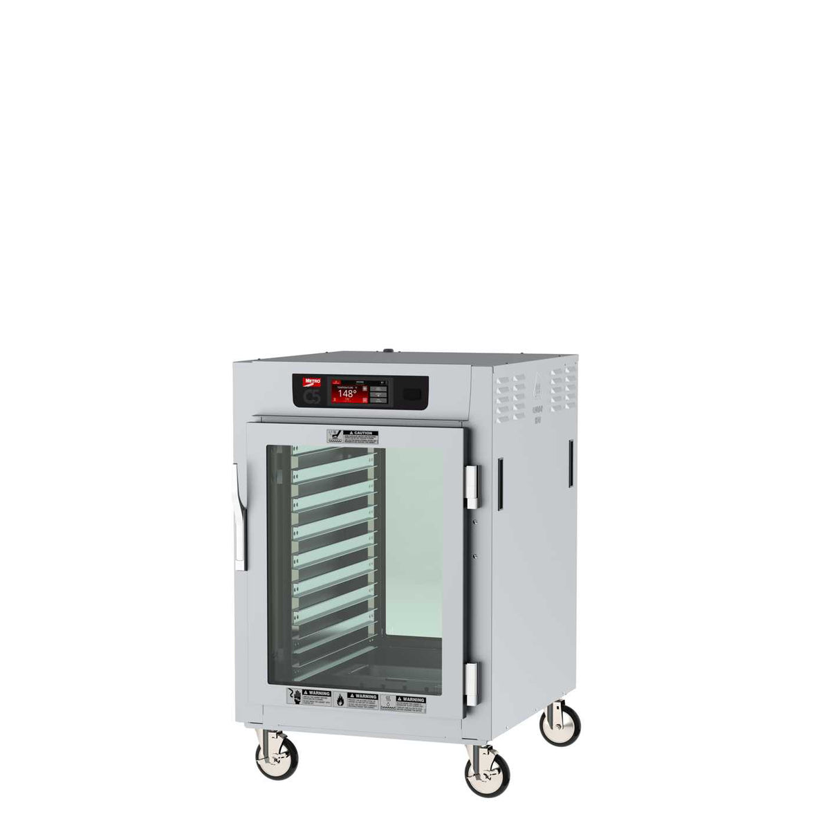 Metro C585-SFC-LPFC C5 8 Series Insulated Pass-Thru Holding Cabinet, 1/2 Height, Full Length Clear Door/Full Length Clear Door, Lip Load Aluminum Slides, 120V, 60Hz, 2000W