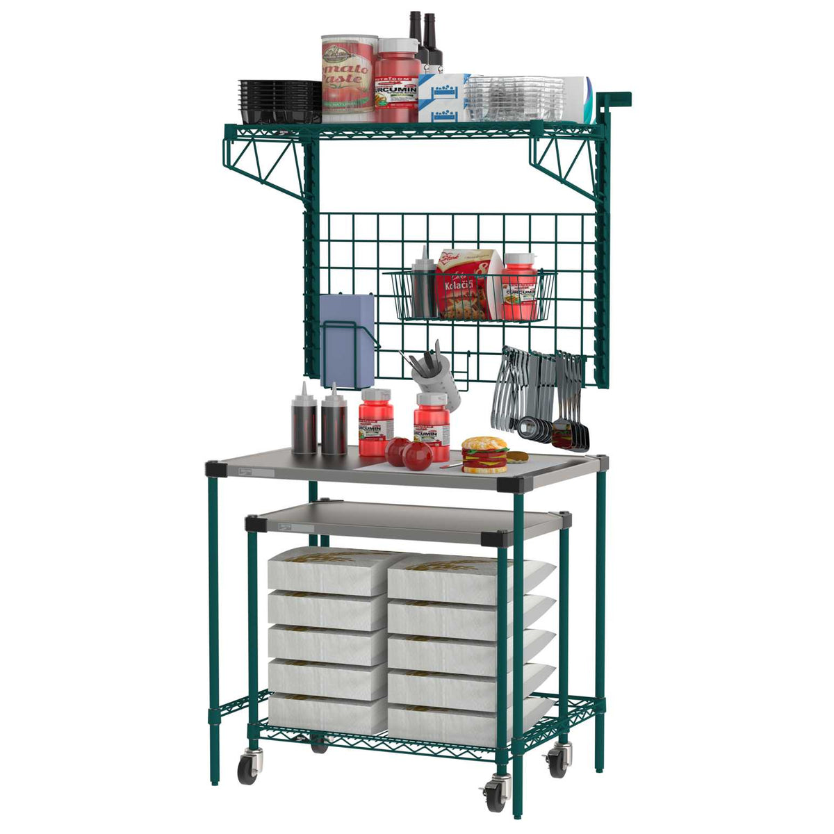 Metro CR2436PTSW Prep Table with SmartWall & Cart
