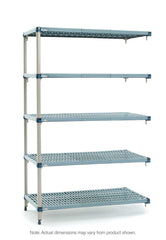 MetroMax Q 5AQ467G3 5-Shelf Plastic Industrial Shelving Add-On Unit, 21" x 60" x 74"
