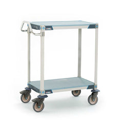 MetroMax i MXUC1830F-25L 2-Shelf Industrial Polymer Shelving Lab Utility Cart, Solid Shelf Mats, 18" W x 30" L x 39.25" H