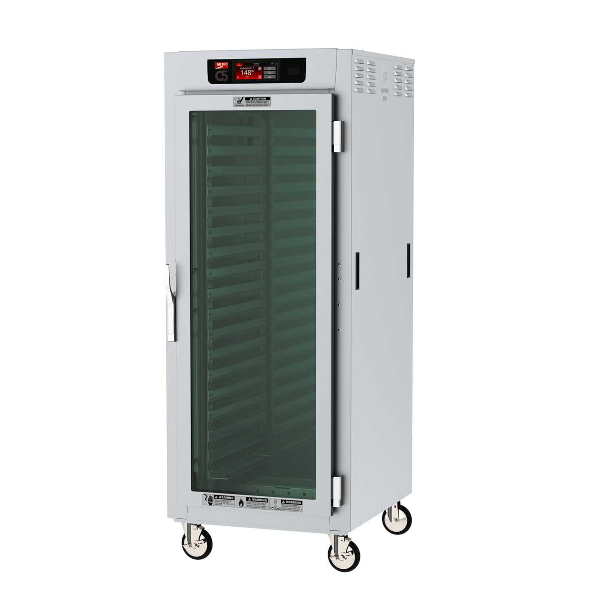 Metro C589-SFC-LPFSA C5 8 Series Insulated Pass-Thru Holding Cabinet, Full Height, Full Length Clear Door/Full Length Solid Door, Lip Load Aluminum Slides, 120V, 60Hz, 2000W