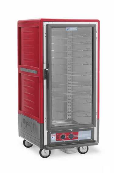 Metro C537-HLFC-U C5 3 Series Insulated Holding Cabinet, 3/4 Height, Full Length Clear Door, Universal Wire Slides, 120V, 60Hz, 1440W, Red