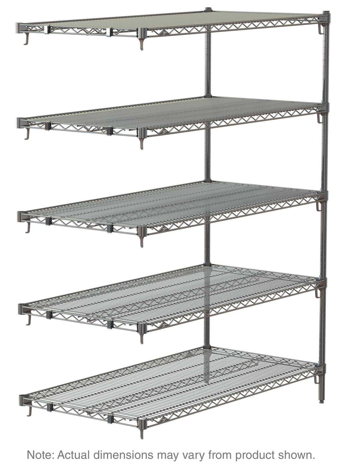 Metro Super Adjustable Super Erecta 5AA427C 5-Shelf Industrial Wire Shelving Add-On Unit, Chrome, 21" x 30" x 74"
