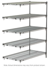 Metro Super Adjustable Super Erecta 5AA427C 5-Shelf Industrial Wire Shelving Add-On Unit, Chrome, 21" x 30" x 74"