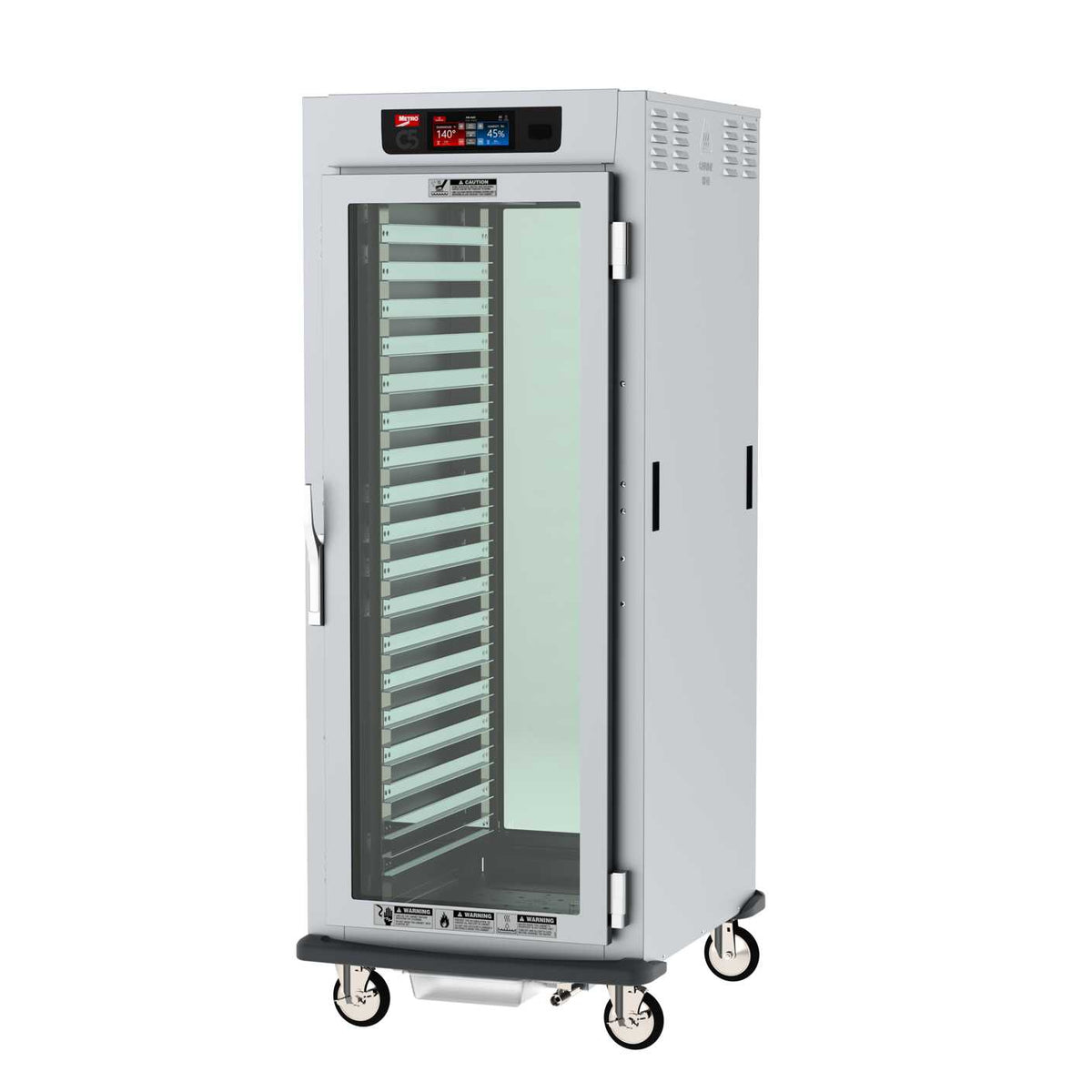 Metro C599X-SFC-LPFC C5 9 Series Controlled Humidity Pass-Thru Heated Holding and Proofing Cabinet, Full Height, Full Length Clear Door/Full Length Clear Door, Lip Load Aluminum Slides, 220-240V, 50/60Hz, 1681-2000W