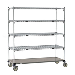 Metro ECM56XA Super Adjustable Super Erecta Par Level Cart, Stainless Steel Bottom Shelf, 24" x 60"