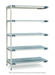MetroMax i 5AX527GX3 5-Shelf Plastic Industrial Shelving Add-On Unit, 24" x 30" x 74"