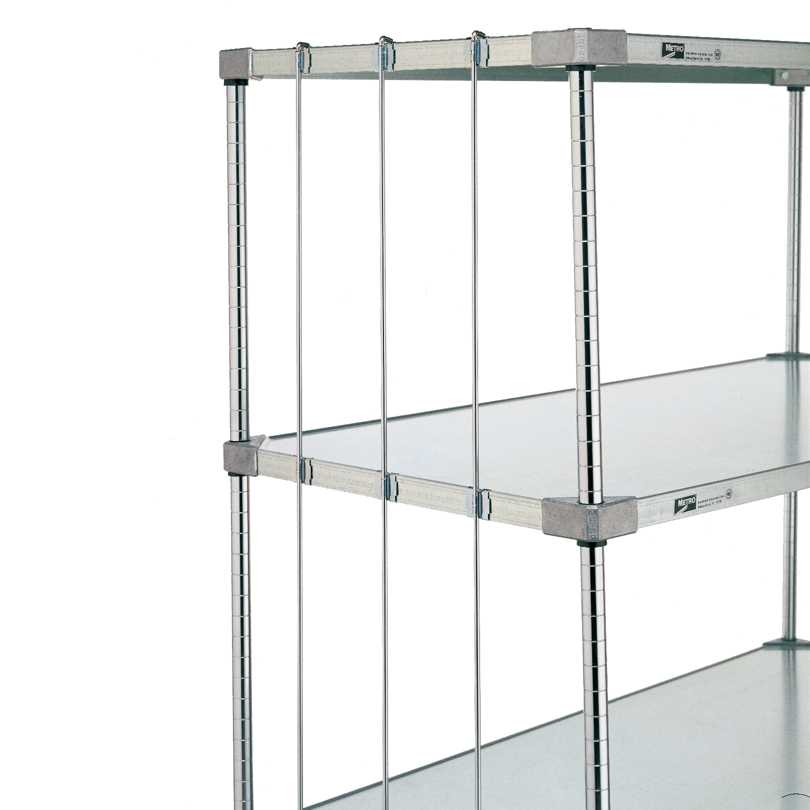 Metro R84FC Rods and Tabs for Super Erecta Solid Shelving, Chrome, 84"