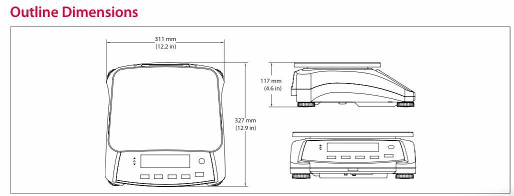 OHAUS VALOR V71P1502T 1500g 0.05g Compact Bench Scale